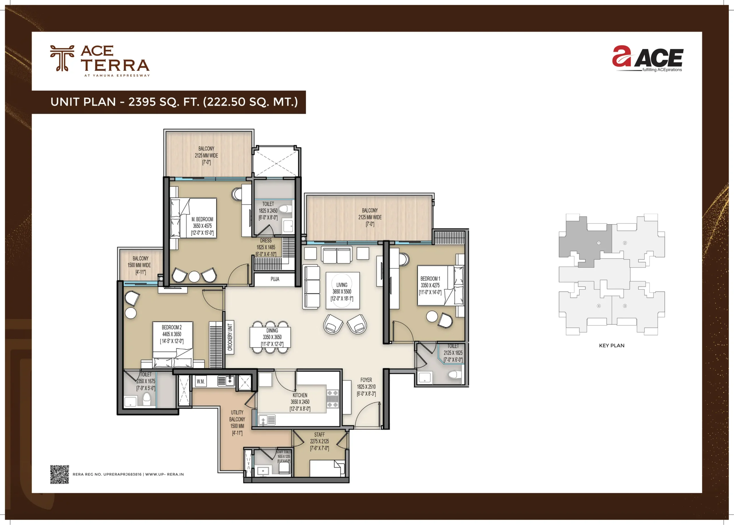 3 BHK + Servant Layout