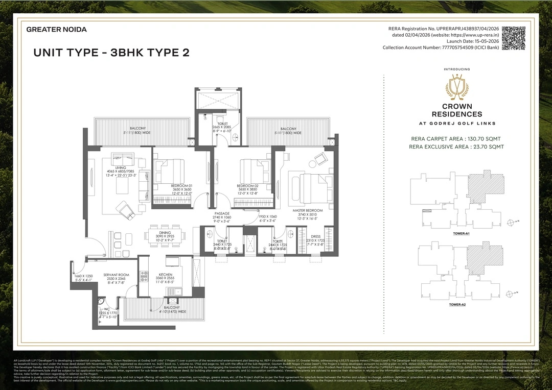 3 BHK + Utility Layout